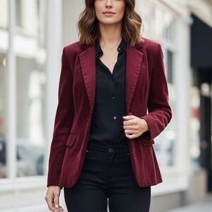 Vintage Burgundy Corduroy Blazer